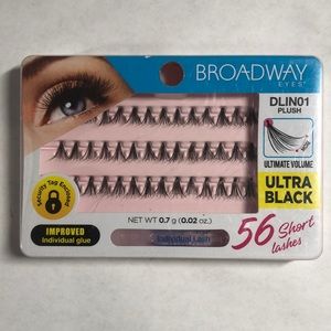 Broadway Eyes 56 Individual Short Lashes Ultra Black DLIN01 Plush
